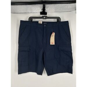 Levis Carrier Cargo Shorts‎ Navy Blue RipStop Loose Fit Chino Mens Size 40